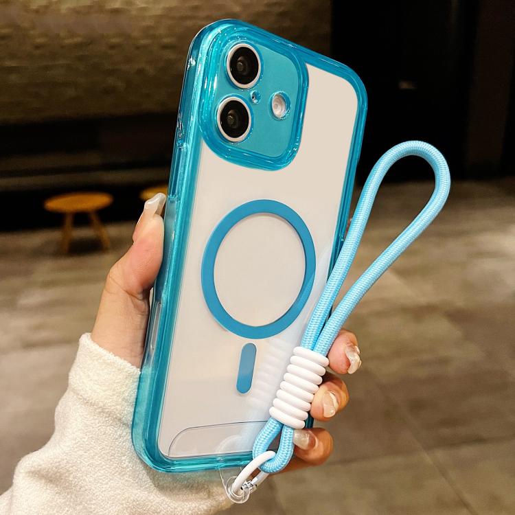 Custodia per telefono ibrida in TPU e acrilico trasparente, antiurto, con fori precisi e chiusura magnetica, dotata di cordino., For iPhone 17 Pro Max, For iPhone 17 Pro, For iPhone 17, For iPhone Air