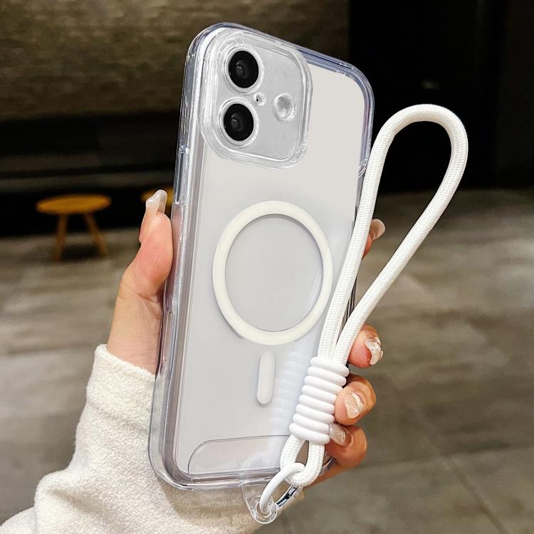 Custodia per telefono ibrida in TPU e acrilico trasparente, antiurto, con fori precisi e chiusura magnetica, dotata di cordino., For iPhone 17 Pro Max, For iPhone 17 Pro, For iPhone 17, For iPhone Air