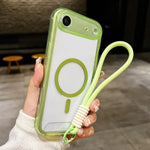 Custodia per telefono ibrida in TPU e acrilico trasparente, antiurto, con fori precisi e chiusura magnetica, dotata di cordino., For iPhone 17 Pro Max, For iPhone 17 Pro, For iPhone 17, For iPhone Air