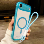 Custodia per telefono ibrida in TPU e acrilico trasparente, antiurto, con fori precisi e chiusura magnetica, dotata di cordino., For iPhone 17 Pro Max, For iPhone 17 Pro, For iPhone 17, For iPhone Air
