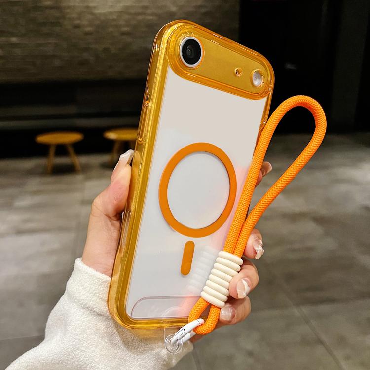 Custodia per telefono ibrida in TPU e acrilico trasparente, antiurto, con fori precisi e chiusura magnetica, dotata di cordino., For iPhone 17 Pro Max, For iPhone 17 Pro, For iPhone 17, For iPhone Air