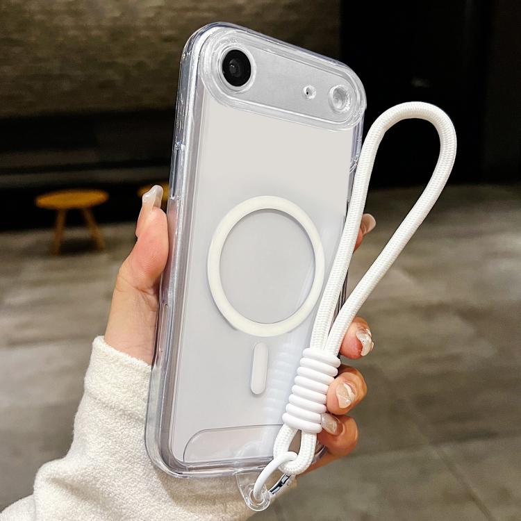 Custodia per telefono ibrida in TPU e acrilico trasparente, antiurto, con fori precisi e chiusura magnetica, dotata di cordino., For iPhone 17 Pro Max, For iPhone 17 Pro, For iPhone 17, For iPhone Air