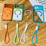 Custodia per telefono ibrida in TPU e acrilico trasparente, antiurto, con fori precisi e chiusura magnetica, dotata di cordino., For iPhone 17 Pro Max, For iPhone 17 Pro, For iPhone 17, For iPhone Air