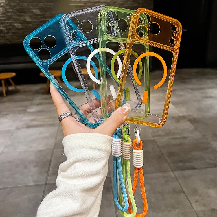 Custodia per telefono ibrida in TPU e acrilico trasparente, antiurto, con fori precisi e chiusura magnetica, dotata di cordino., For iPhone 17 Pro Max, For iPhone 17 Pro, For iPhone 17, For iPhone Air