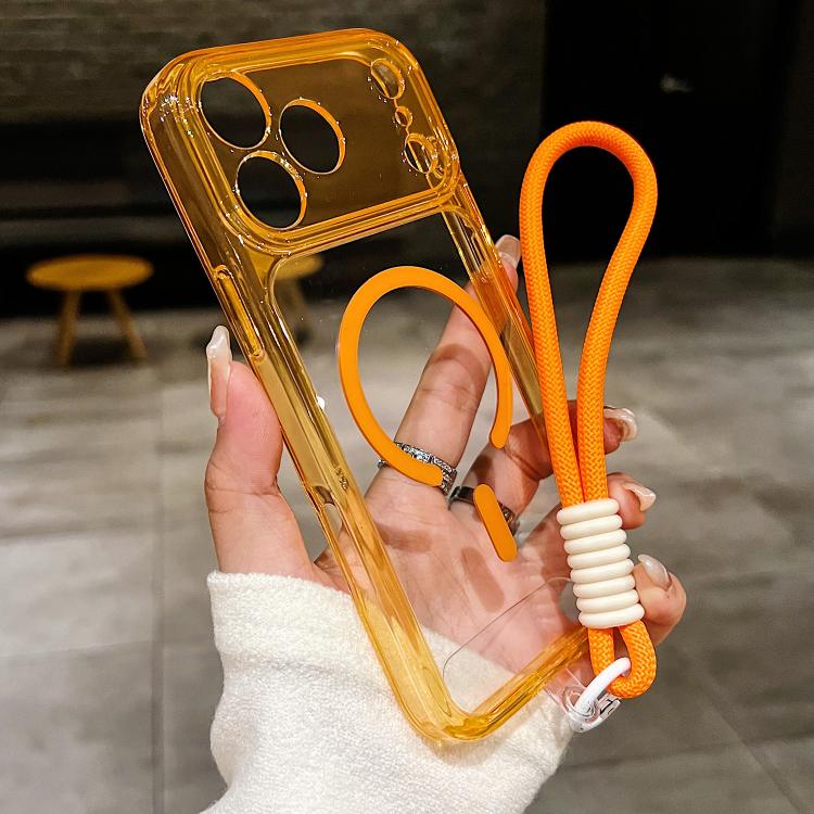 Custodia per telefono ibrida in TPU e acrilico trasparente, antiurto, con fori precisi e chiusura magnetica, dotata di cordino., For iPhone 17 Pro Max, For iPhone 17 Pro, For iPhone 17, For iPhone Air