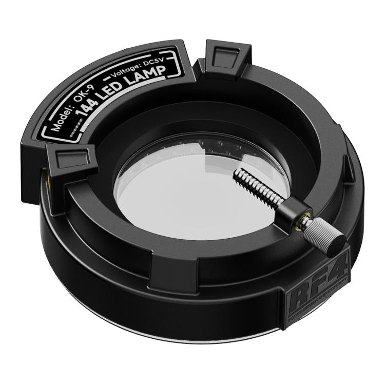 RF4 OK-9 Anello luminoso a LED regolabile da 144 pezzi per microscopio stereoscopico binoculare/trinoculare, OK-9