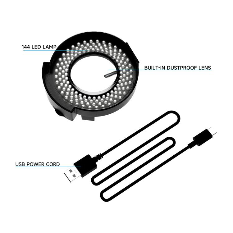 RF4 OK-9 Anello luminoso a LED regolabile da 144 pezzi per microscopio stereoscopico binoculare/trinoculare, OK-9
