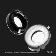 RF4 OK-9 Anello luminoso a LED regolabile da 144 pezzi per microscopio stereoscopico binoculare/trinoculare, OK-9