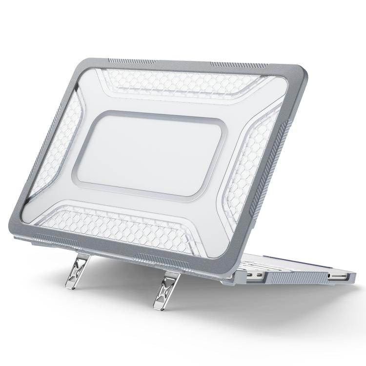 Custodia protettiva per laptop ibrida in PC, TPU, a nido d'ape e metallo con supporto., For MacBook Air 13.6 inch 2022/2024/2025/2026, For MacBook Neo 13 inch 2026 A18 Pro A3404