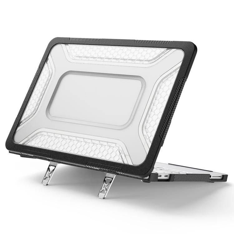 Custodia protettiva per laptop ibrida in PC, TPU, a nido d'ape e metallo con supporto., For MacBook Air 13.6 inch 2022/2024/2025/2026, For MacBook Neo 13 inch 2026 A18 Pro A3404