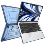 Custodia protettiva per laptop ibrida in PC, TPU, a nido d'ape e metallo con supporto., For MacBook Air 13.6 inch 2022/2024/2025/2026, For MacBook Neo 13 inch 2026 A18 Pro A3404