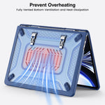 Custodia protettiva per laptop ibrida in PC, TPU, a nido d'ape e metallo con supporto., For MacBook Air 13.6 inch 2022/2024/2025/2026, For MacBook Neo 13 inch 2026 A18 Pro A3404