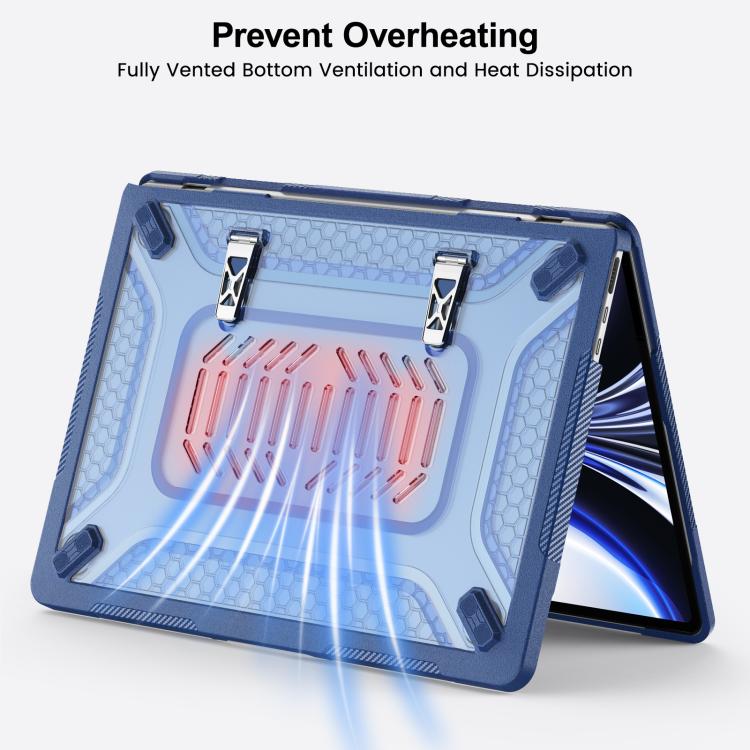 Custodia protettiva per laptop ibrida in PC, TPU, a nido d'ape e metallo con supporto., For MacBook Air 13.6 inch 2022/2024/2025/2026, For MacBook Neo 13 inch 2026 A18 Pro A3404
