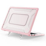 Custodia protettiva per laptop ibrida in PC, TPU, a nido d'ape e metallo con supporto., For MacBook Air 13.6 inch 2022/2024/2025/2026, For MacBook Neo 13 inch 2026 A18 Pro A3404