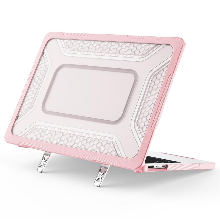 Custodia protettiva per laptop ibrida in PC, TPU, a nido d'ape e metallo con supporto., For MacBook Air 13.6 inch 2022/2024/2025/2026, For MacBook Neo 13 inch 2026 A18 Pro A3404