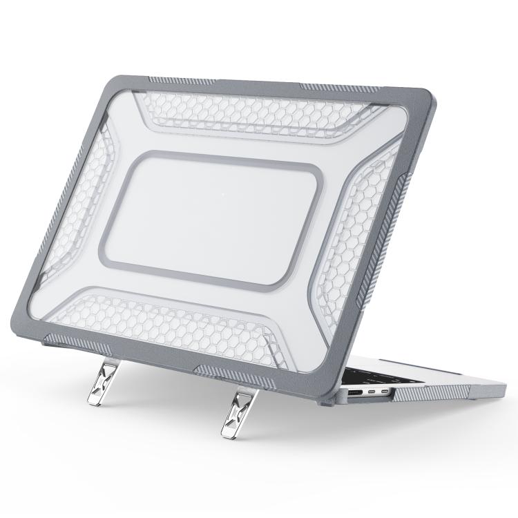 Custodia protettiva per laptop ibrida in PC, TPU, a nido d'ape e metallo con supporto., For MacBook Air 13.6 inch 2022/2024/2025/2026, For MacBook Neo 13 inch 2026 A18 Pro A3404