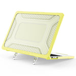 Custodia protettiva per laptop ibrida in PC, TPU, a nido d'ape e metallo con supporto., For MacBook Air 13.6 inch 2022/2024/2025/2026, For MacBook Neo 13 inch 2026 A18 Pro A3404
