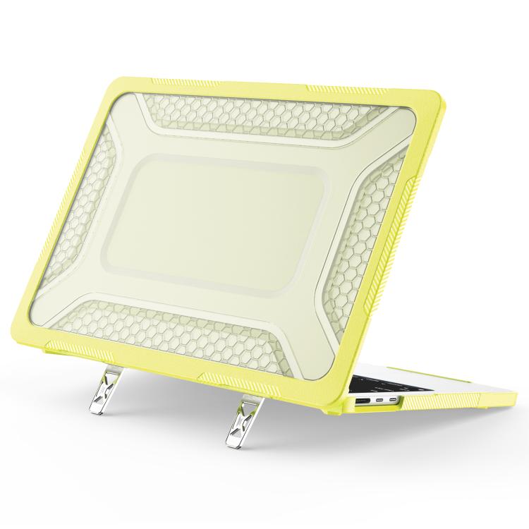 Custodia protettiva per laptop ibrida in PC, TPU, a nido d'ape e metallo con supporto., For MacBook Air 13.6 inch 2022/2024/2025/2026, For MacBook Neo 13 inch 2026 A18 Pro A3404
