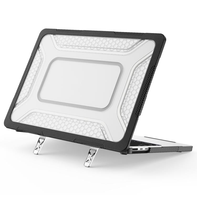 Custodia protettiva per laptop ibrida in PC, TPU, a nido d'ape e metallo con supporto., For MacBook Air 13.6 inch 2022/2024/2025/2026, For MacBook Neo 13 inch 2026 A18 Pro A3404