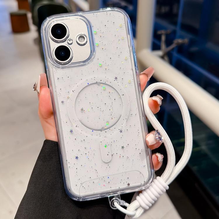 Custodia per telefono magnetica in resina epossidica sfumata antiurto con fori di precisione e cordino., For iPhone 17 Pro Max, For iPhone 17 Pro, For iPhone 17, For iPhone Air
