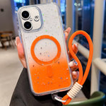 Custodia per telefono magnetica in resina epossidica sfumata antiurto con fori di precisione e cordino., For iPhone 17 Pro Max, For iPhone 17 Pro, For iPhone 17, For iPhone Air