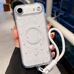 Custodia per telefono magnetica in resina epossidica sfumata antiurto con fori di precisione e cordino., For iPhone 17 Pro Max, For iPhone 17 Pro, For iPhone 17, For iPhone Air