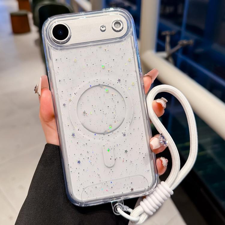 Custodia per telefono magnetica in resina epossidica sfumata antiurto con fori di precisione e cordino., For iPhone 17 Pro Max, For iPhone 17 Pro, For iPhone 17, For iPhone Air