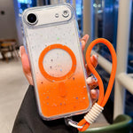 Custodia per telefono magnetica in resina epossidica sfumata antiurto con fori di precisione e cordino., For iPhone 17 Pro Max, For iPhone 17 Pro, For iPhone 17, For iPhone Air