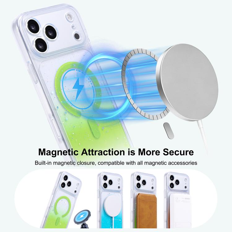 Custodia per telefono magnetica in resina epossidica sfumata antiurto con fori di precisione e cordino., For iPhone 17 Pro Max, For iPhone 17 Pro, For iPhone 17, For iPhone Air