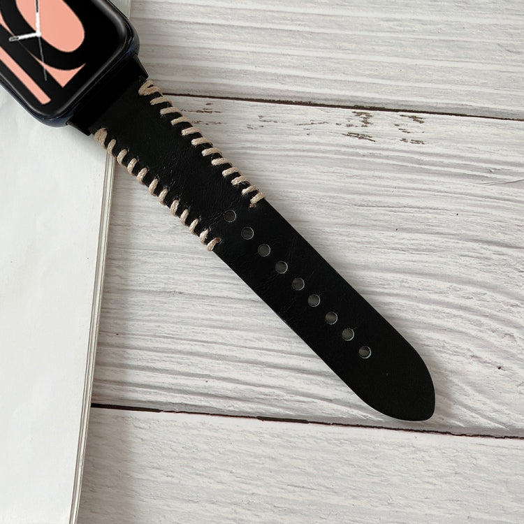 Cinturino in pelle con cucitura lisca di pesce per OPPO Watch