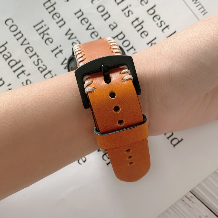 Cinturino in pelle con cucitura lisca di pesce per OPPO Watch