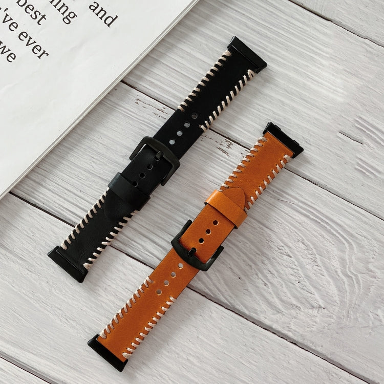 Cinturino in pelle con cucitura lisca di pesce per OPPO Watch
