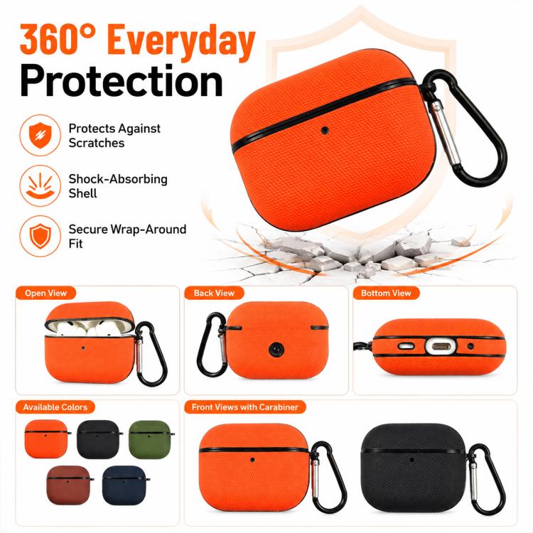 Custodia protettiva per auricolari in pelle a doppio strato con tessuto tecnico., For AirPods Pro, For AirPods 2 / 1