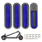 Kit 4 in 1 per la copertura laterale decorativa della ruota di un monopattino elettrico: blocco in plastica, striscia riflettente e viti incluse., For Xiaomi Mijia M365 Pro / Pro 2 / 1S