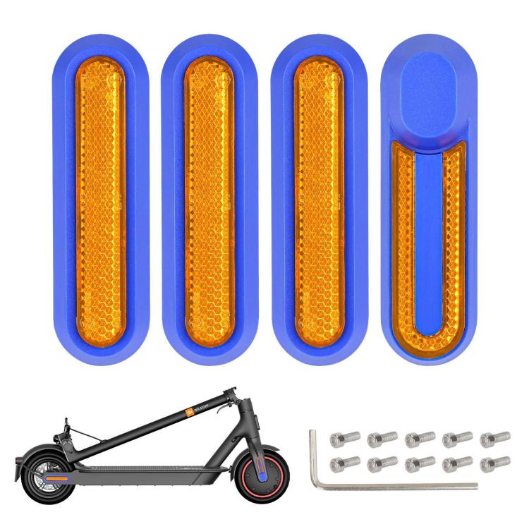 Kit 4 in 1 per la copertura laterale decorativa della ruota di un monopattino elettrico: blocco in plastica, striscia riflettente e viti incluse., For Xiaomi Mijia M365 Pro / Pro 2 / 1S