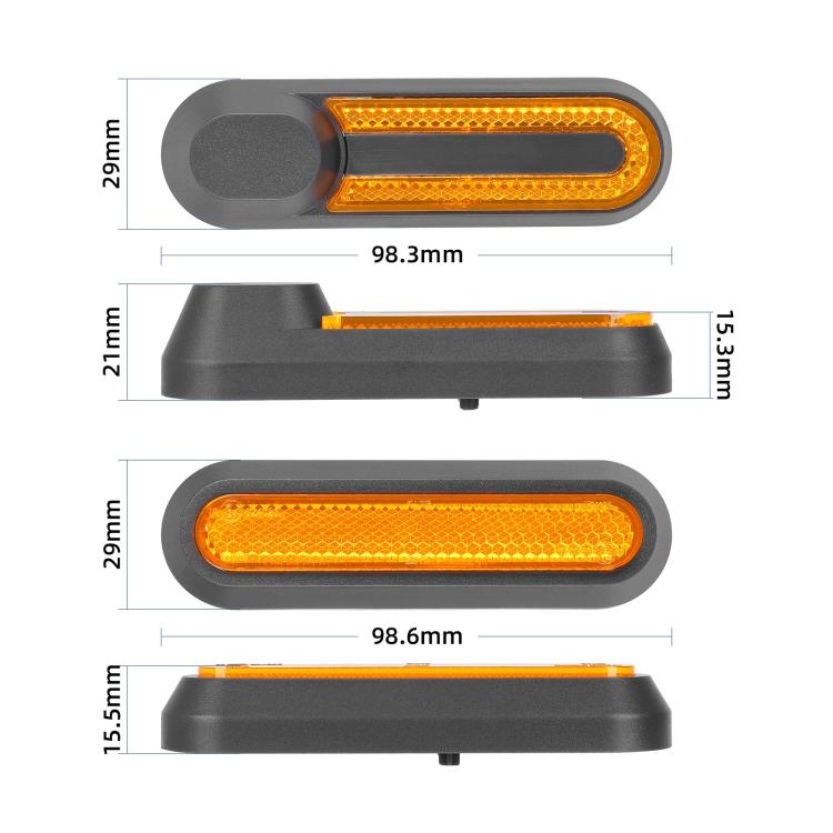 Kit 4 in 1 per la copertura laterale decorativa della ruota di un monopattino elettrico: blocco in plastica, striscia riflettente e viti incluse., For Xiaomi Mijia M365 Pro / Pro 2 / 1S