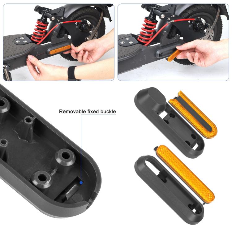 Kit 4 in 1 per la copertura laterale decorativa della ruota di un monopattino elettrico: blocco in plastica, striscia riflettente e viti incluse., For Xiaomi Mijia M365 Pro / Pro 2 / 1S