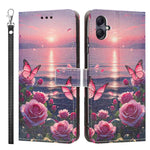Custodia per telefono in ecopelle con motivo dipinto e cinturino, For Galaxy A05, For Galaxy A05s, For Galaxy A15 / A15 5G