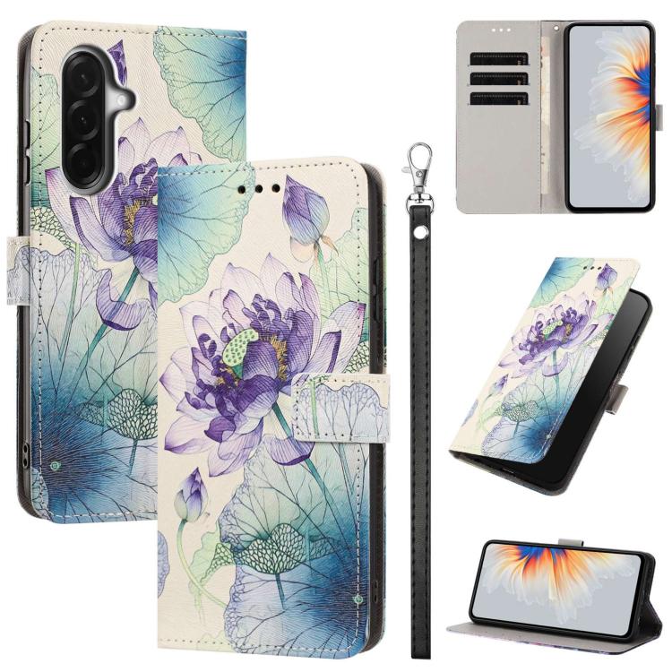 Custodia per telefono in ecopelle con motivo dipinto e cinturino, For Galaxy A57 5G, For Galaxy A37 5G / A36 5G, For Galaxy A27 5G