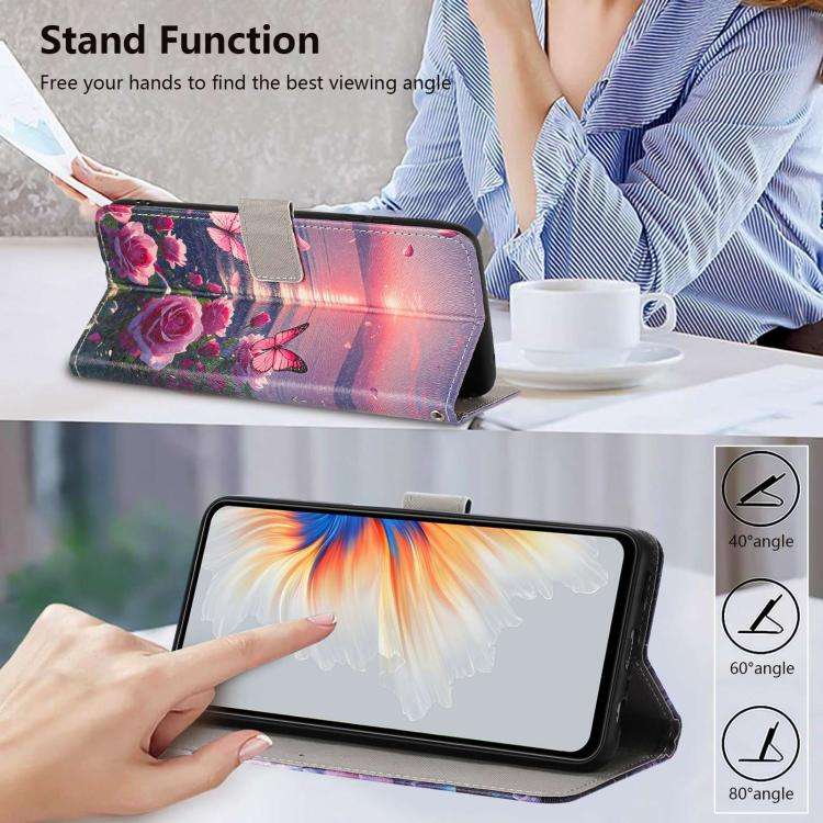 Custodia per telefono in ecopelle con motivo dipinto e cinturino, For Galaxy A55 5G, For Galaxy A35 5G, For Galaxy A25 5G