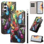 Custodia per telefono in ecopelle con motivo dipinto e cinturino, For Galaxy A55 5G, For Galaxy A35 5G, For Galaxy A25 5G