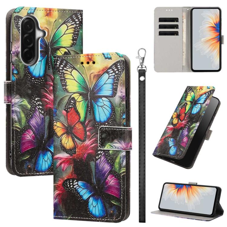 Custodia per telefono in ecopelle con motivo dipinto e cinturino, For Galaxy A17 5G/4G, For Galaxy A07 4G/5G, For Galaxy A56 5G