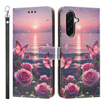 Custodia per telefono in ecopelle con motivo dipinto e cinturino, For Galaxy A57 5G, For Galaxy A37 5G / A36 5G, For Galaxy A27 5G