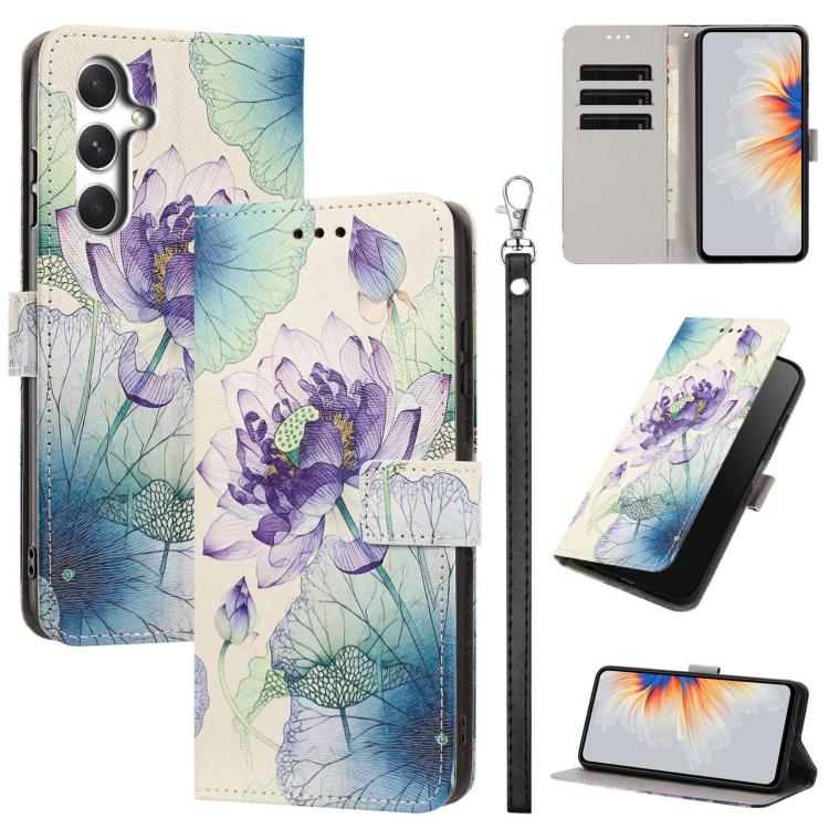 Custodia per telefono in ecopelle con motivo dipinto e cinturino, For Galaxy M15, For Galaxy M54, For Galaxy M14