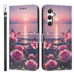 Custodia per telefono in ecopelle con motivo dipinto e cinturino, For Galaxy M15, For Galaxy M54, For Galaxy M14