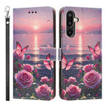 Custodia per telefono in ecopelle con motivo dipinto e cinturino, For Galaxy M16 5G / F16 5G, For Galaxy M55, For Galaxy M35