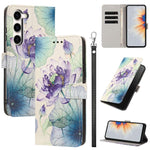 Custodia per telefono in ecopelle con motivo dipinto e cinturino, For Galaxy S23 Ultra 5G, For Galaxy S23+ 5G, For Galaxy S23 5G