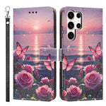 Custodia per telefono in ecopelle con motivo dipinto e cinturino, For Galaxy S23 Ultra 5G, For Galaxy S23+ 5G, For Galaxy S23 5G