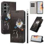 Custodia per telefono in ecopelle con motivo dipinto e cinturino, For Galaxy S24 5G / S25 5G, For Galaxy S24+ 5G / S25+ 5G, For Galaxy S25 Ultra 5G