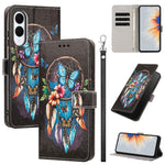 Custodia per telefono in ecopelle con motivo dipinto e cinturino, For Galaxy S26 5G, For Galaxy S25 FE 5G, For Galaxy S25 Edge 5G